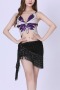 sexy lingerie new 5 colors butterfly tassel sequin with pads skirt set sexy dance performance stage costumes(no panties)_Purple
