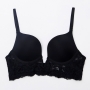 sexy lingerie new best sellers 4 colors lace trim gather the auxiliary breast to prevent sagging bra(with soft underwire)_Black