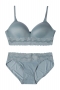 new 5 colors lace decor glossy thin sexy and comfortable micro-poly bra set_Black_Purple_Beige_Sky Blue
