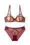 new 2 colors mesh bra sets(with underwire)_Black_Rose Red