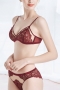 new 4 colors comfortable and breathable mesh lace bra sets_Black_Rose Red