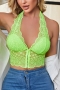 sexy lingerie new 5 colors lace halter-neck v-neck breasted sexy vest(no underwire)_Black_Purple_Light Green
