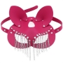 one pc new 5 colors allure leather party masquerade metal chain tassel rivet sexy cat rabbit mask (length:22cm)_Black_White_Red_Pink_Magenta