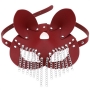 one pc new 5 colors allure leather party masquerade metal chain tassel rivet sexy cat rabbit mask (length:22cm)_Black_White_Red