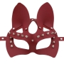 one pc new 5 colors allure leather party masquerade rivet sexy cat and rabbit ears mask (length:22cm)_Black_White_Rose Red