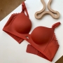 new 6 colors simple lace trim sling push up adjustment bra_Black_Red