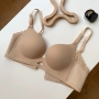 new 6 colors simple lace trim sling push up adjustment bra_Black_Red_Beige