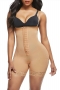 s-6xl new plus-size lace trim breasted sling high waist zip-up body shaper shorts_Black_Beige