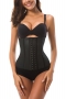xxs-6xl new 2 colors plus-size abdominal rubber girdle belt steel breathable three-breasted shapewear_Black