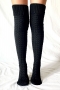 autumn & winter new 4 colors fashion twist knitted medium and long tube keep warm socks_Black