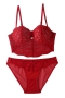 sexy lingerie new 3 colors lace mesh half cup thin bra set(with underwire)_Black_White_Red