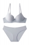 slight stretch 6 colors simple best sellers bra set(with soft underwire)_Black_White_Rose Red_Beige_Pink_Gray