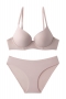 slight stretch 6 colors simple best sellers bra set(with soft underwire)_Black_White_Rose Red_Beige_Pink