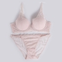 slight stretch 4 colors lace bra set(with soft underwire)_Black_Purple_Sky Blue_Pink