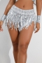 xs-xl slight stretch sequin tassel latin skirt stage costume(with underwear,no hand ring)_Black_Red_Gold_Silver