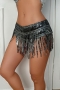 xs-xl slight stretch sequin tassel sexy stage costume(no hand ring)_Black