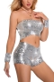 slight stretch 7 colors sequin shorts costume(no hand ring)_Black_Purple_Red_Blue_Magenta_Gold_Silver