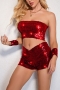 slight stretch 7 colors sequin shorts costume(no hand ring)_Black_Purple_Red