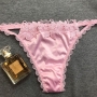new 5 colors slight stretch satin lace sexy thong(size run small)_Black_White_Rose Red_Blue_Pink