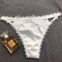 new 5 colors slight stretch satin lace sexy thong(size run small)_Black_White