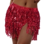 slight stretch 10 colors sequin tassel decor tied belly dance sexy skirt costume_Black_Purple_Red