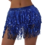 slight stretch 10 colors sequin tassel decor tied belly dance sexy skirt costume_Black_Purple_Red_Sky Blue_Blue