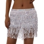 slight stretch 10 colors sequin tassel decor tied belly dance sexy skirt costume_Black_Purple_Red_Sky Blue_Blue_Pink_Magenta_Gold_Silver
