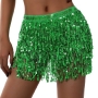 slight stretch 10 colors sequin tassel decor tied belly dance sexy skirt costume_Black_Purple_Red_Sky Blue_Blue_Pink_Magenta_Gold_Silver_Green