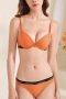 stretch letter bra set(with underwire)_Black_White_Beige_Orange