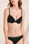 stretch letter bra set(with underwire)_Black