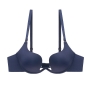 stretch deep v gathered u-shaped halter sexy bra (with underwire)_Black_White_Purple_Beige_Dark Blue