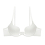 stretch deep v gathered u-shaped halter sexy bra (with underwire)_Black_White