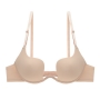stretch deep v gathered u-shaped halter sexy bra (with underwire)_Black_White_Purple_Beige