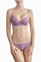 stretch lace dainty bow mini rhinestone decor cutout bra set(with underwire)_Black_White_Purple