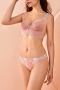 stretch lace letter decor sexy bra set(with underwire)_Red_Light Pink