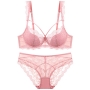 stretch cutout lace sexy bra set(with underwire)_Black_White_Dark Green_Pink