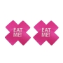 fifty pairs satin eat me letter printing nipple pad(size:8cm)_Black_White_Magenta