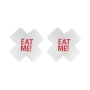 fifty pairs satin eat me letter printing nipple pad(size:8cm)_Black_White