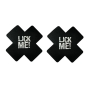 fifty pairs satin lick me letter printing nipple pad(size:8cm)_Black