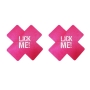 fifty pairs satin lick me letter printing nipple pad(size:8cm)_Black_White_Magenta