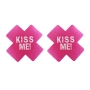 fifty pairs satin kiss me letter printing nipple pad(size:8cm)_Black_White_Magenta