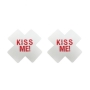 fifty pairs satin kiss me letter printing nipple pad(size:8cm)_Black_White