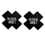 fifty pairs satin kiss me letter printing nipple pad(size:8cm)_Black
