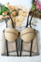 slight stretch mesh polka dots bra(with underwire,75a 80a 85a 90a available for a\b\c cup)_Black_Khaki 