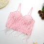 slight stretch feather tassel rhinestone bra(with underwire,75a 80a 85a 90a available for a\b\c cup)_Black_White_Pink
