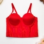 slight stretch satin bra(with underwire,75b 80b 85c 90c available for a\b\c cup)_Black_Red
