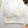 slight stretch feather bra(with underwire,75a80a85a 90a available for a\b\c cup)_Black_White