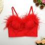 slight stretch feather bra(with underwire,75a80a85a 90a available for a\b\c cup)_Black_White_Red