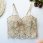 slight stretch ruffle rhinestone bra(with underwire,75a 80a 85a 90a available for a\b\c cup)_Black_White_Beige
