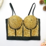 slight stretch sequins bead bra(with underwire,75b 80b 85c 90c available for a\b\c cup)_Gold